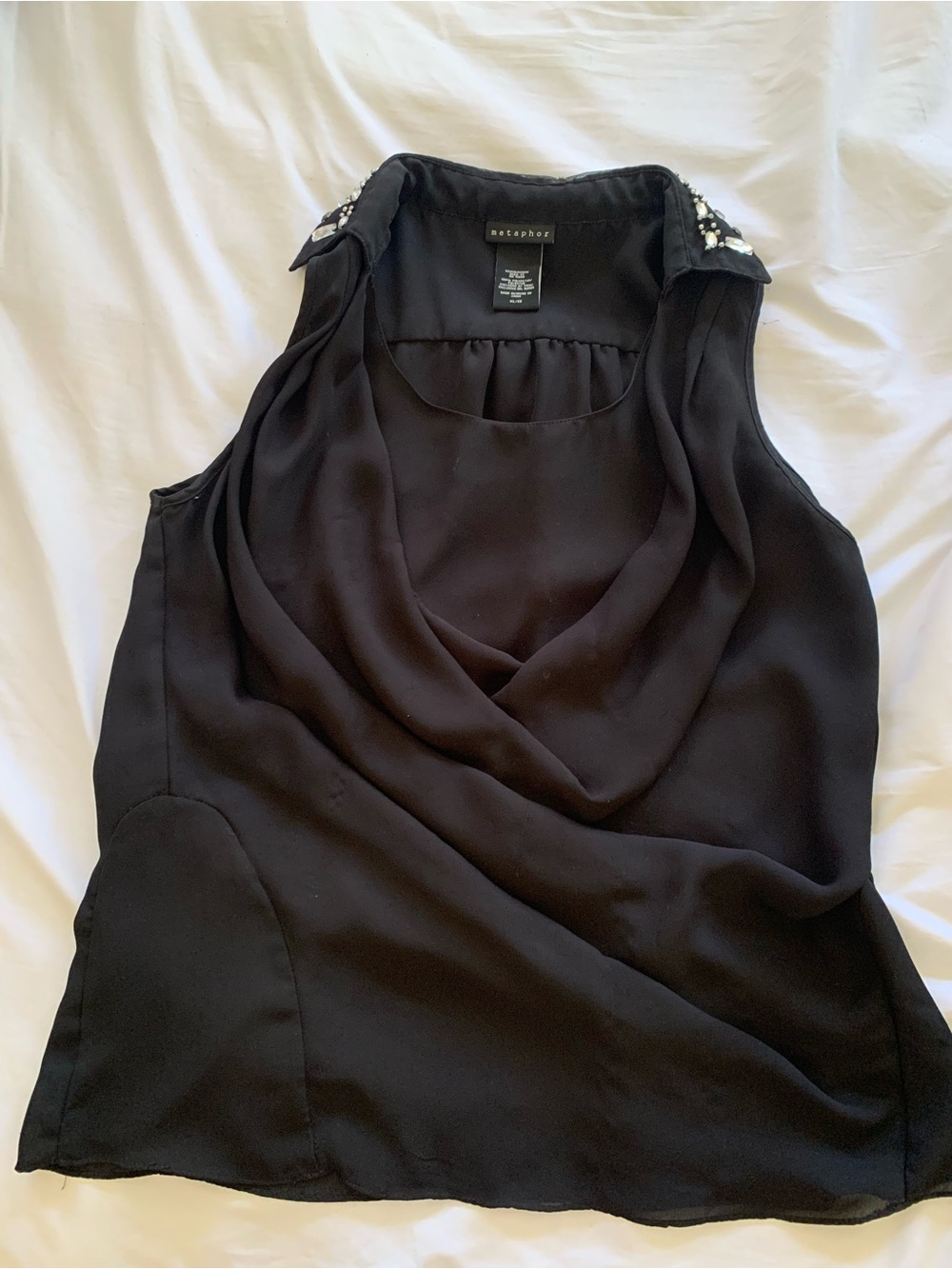 Metaphor Black Embellished Blouse
